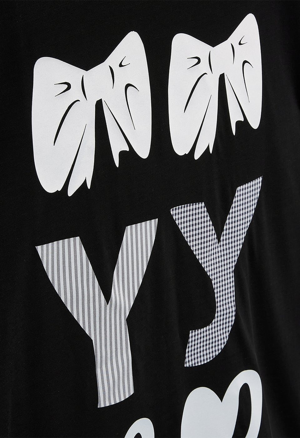 OPEN YY] RIBBON YY T-SHIRT, BLACK 正規品 韓国ブランド 韓国通販