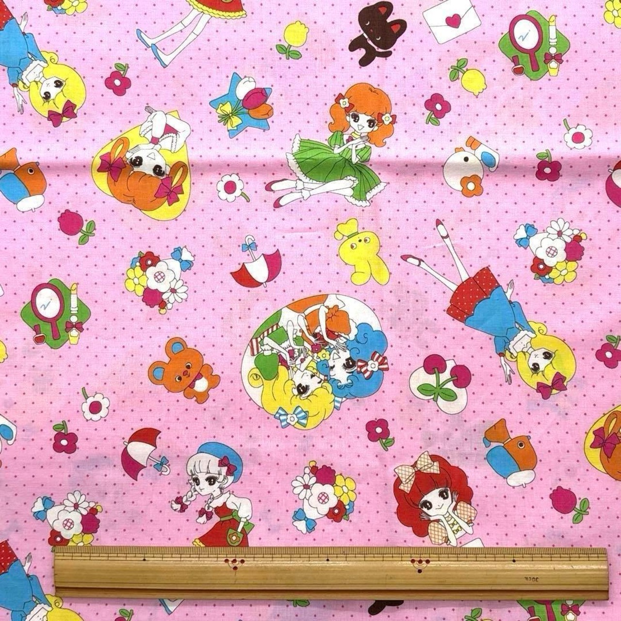 Cdr504-2◆1m◆SM◆綿100%シャーティング生地◆レトロ柄