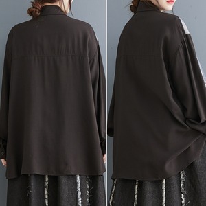 Chic Patchwork Long Shirt / シック パッチワーク ロング シャツ