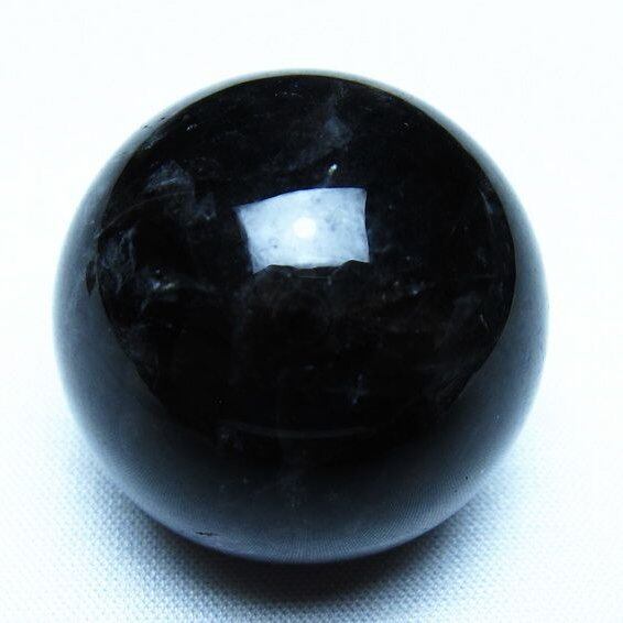 モリオン 黒水晶 丸玉 35mm スフィア 置物 原石 141-7378