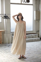 DU250530 linen pleats camisole one piece【残り僅か】