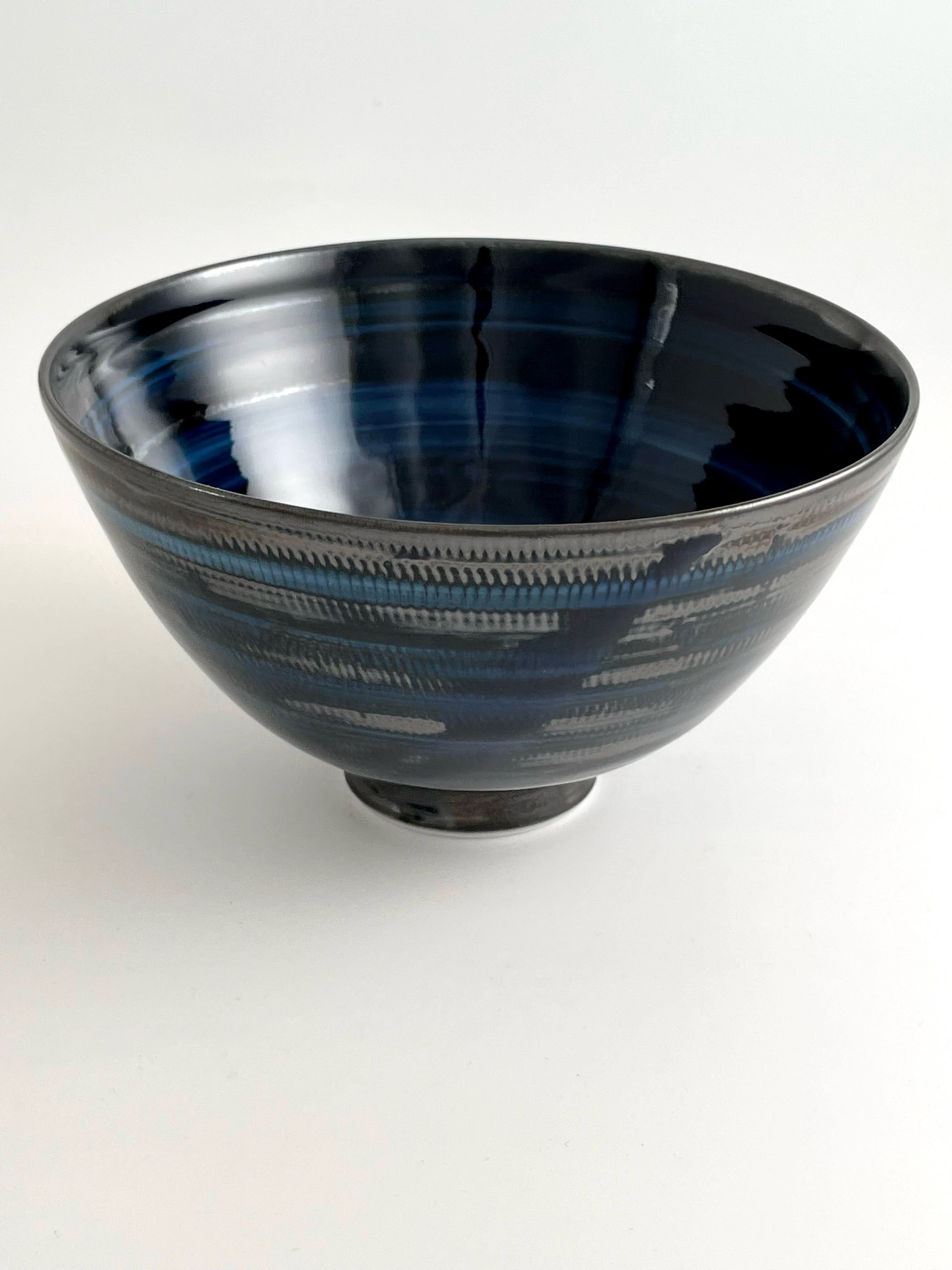 波佐見焼】天目釉飛びかんな文様＿お茶碗 | 波佐見焼 福春online