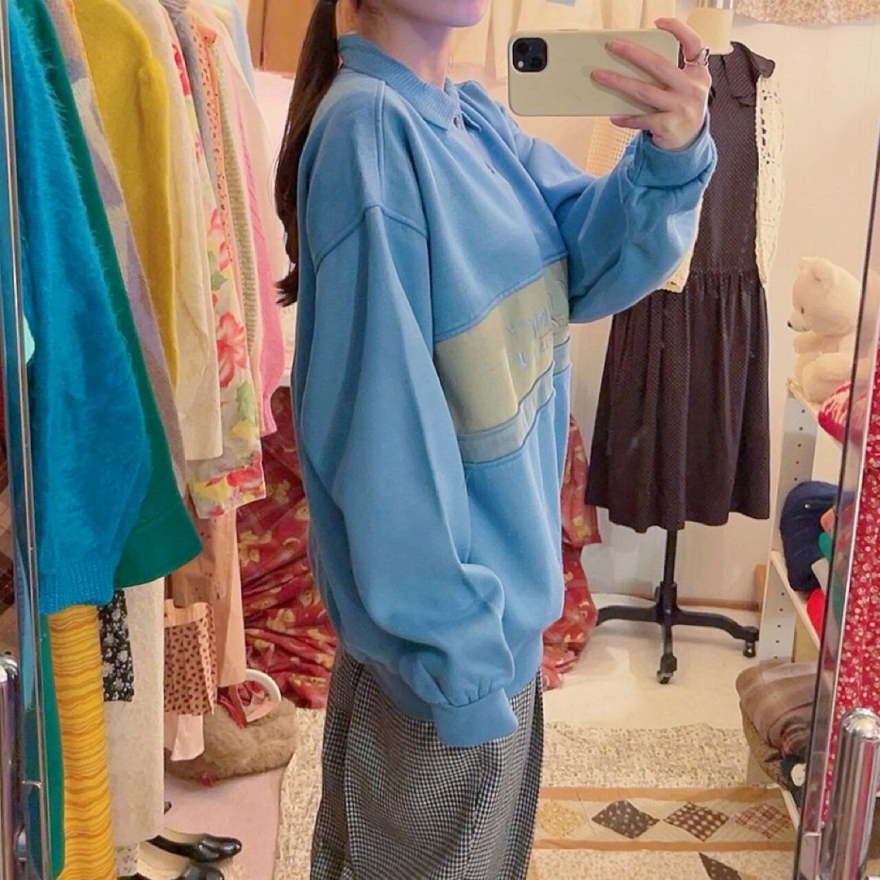 light blue mens polo sweat