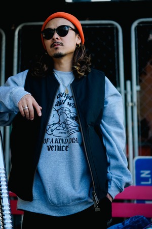 BLUCO " RIB COLLAR DUCK VEST "