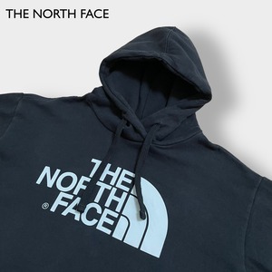 【THE NORTH FACE】ハーフドーム ロゴ プリント プルオーバー フーディー スウェット パーカー アウトドア ノースフェイス 黒 L us古着