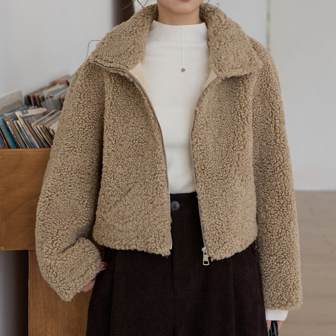 スタンドネックショートジップジャケット(2color) CO3496