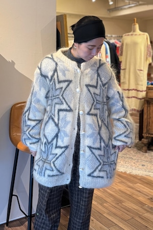 スターパターンモヘアウールカーディガン