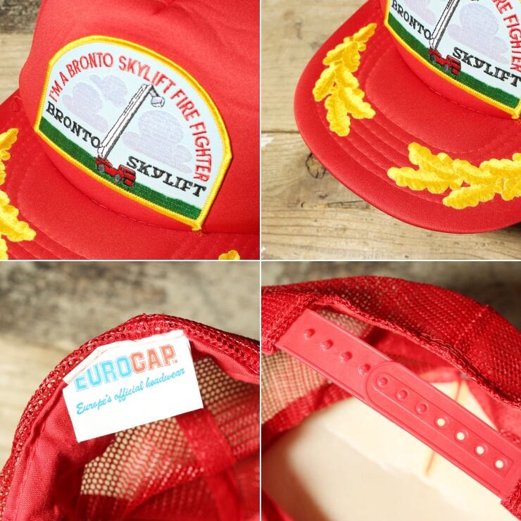 EURO BRONTO SKYLIFT ワッペン メッシュ キャップ 帽子 レッド EURO BRONTO SKYLIFT ワッペン メッシュ キャップ 帽子 レッド