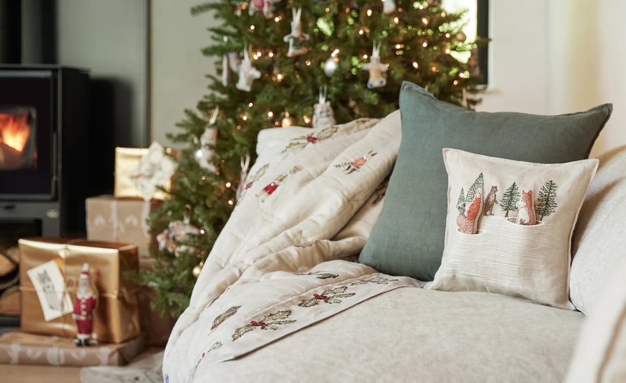 Holidayポケットクッションカバーのみ35×66 Deckthe Halls Holiday