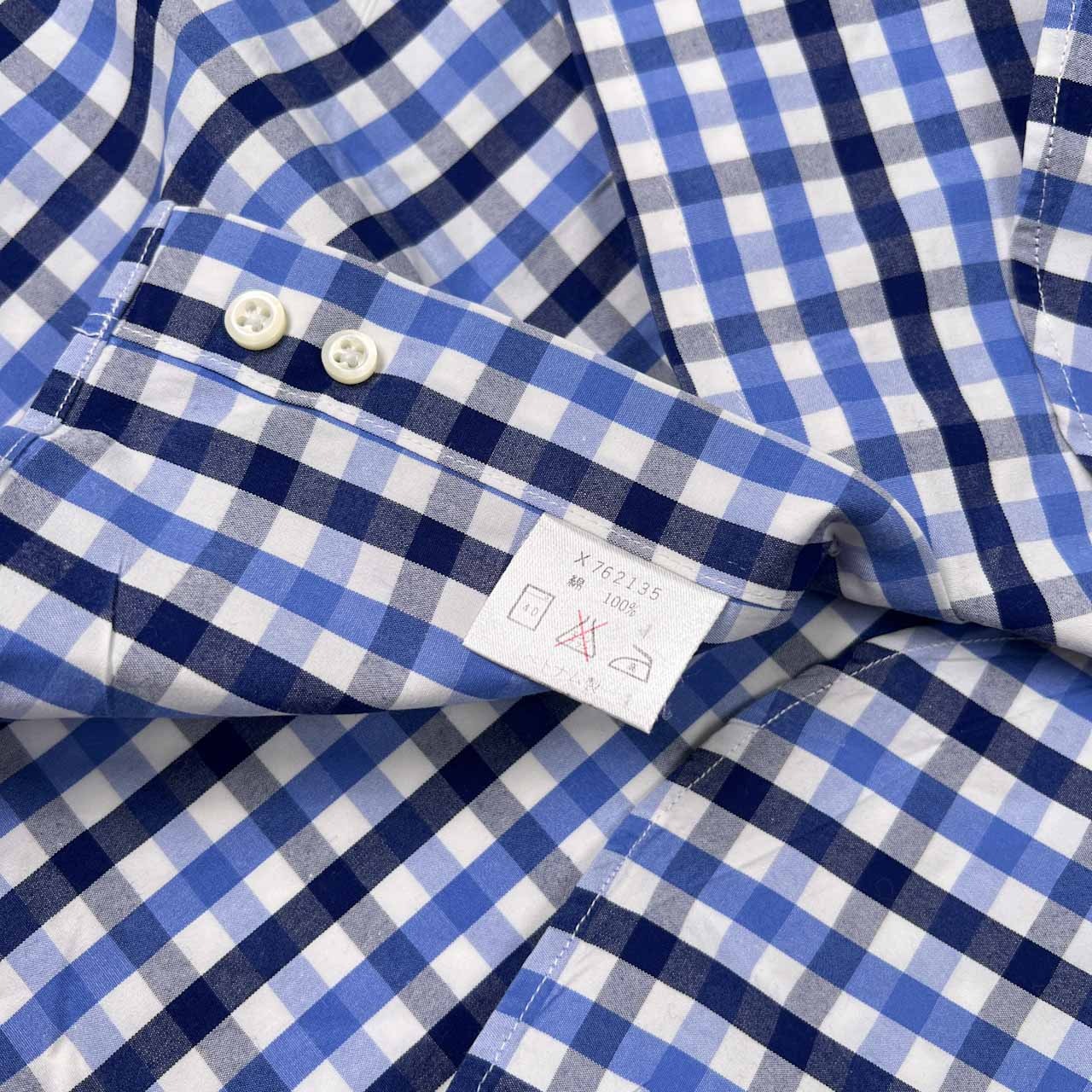 A.A.R ダーバン D'URBAN × ヨウジヤマモト yohji yamamoto ギンガムチェック柄 半袖シャツ サイズ L /AAR/ホワイト×ネイビーブルー