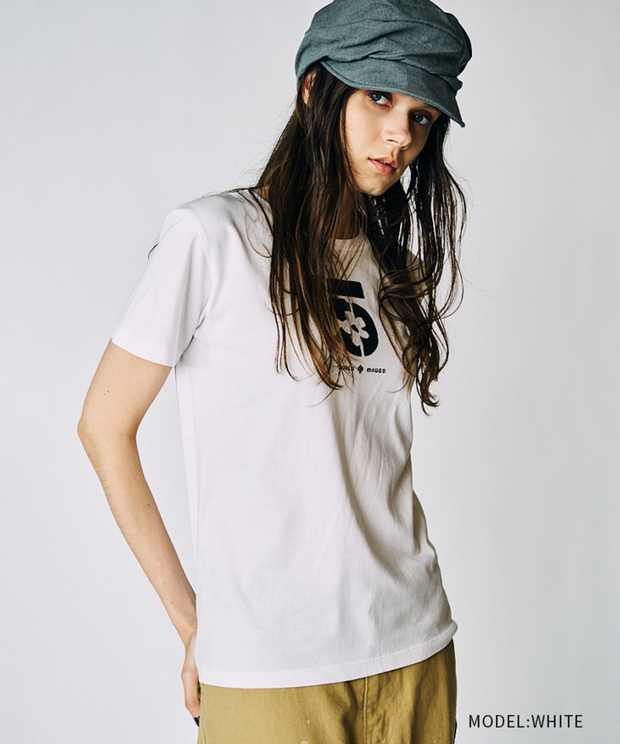 5ロゴプリントコンパクトTシャツ (IVORY) CQ-49005