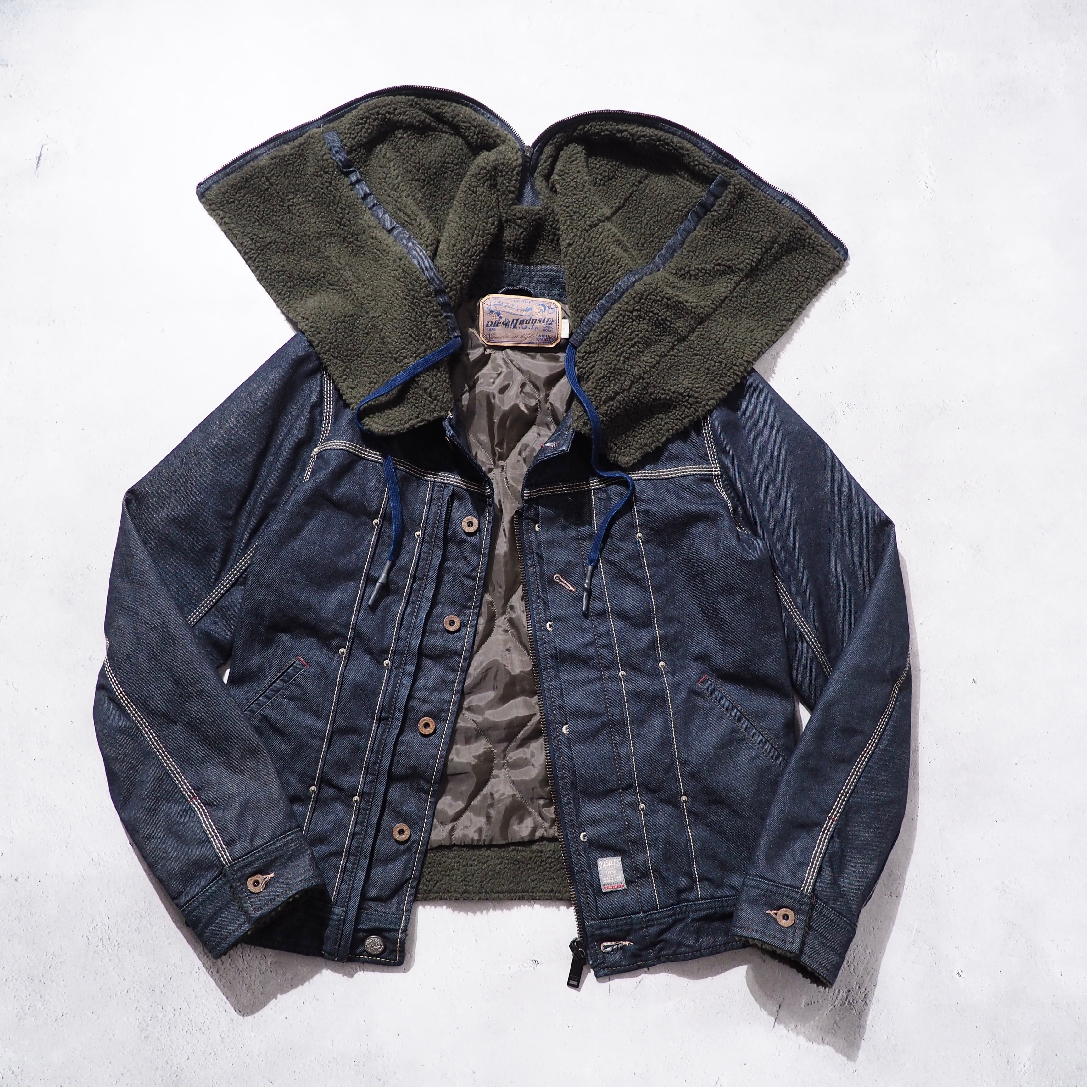 " DIESEL " Deformed Hood Design Denim jacket (made in Italy)