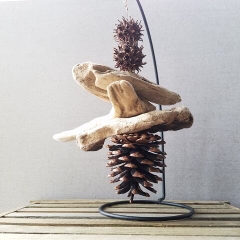 流木モビール マツカサ | Noto Naturalcraft 〜のとナチュラルクラフト