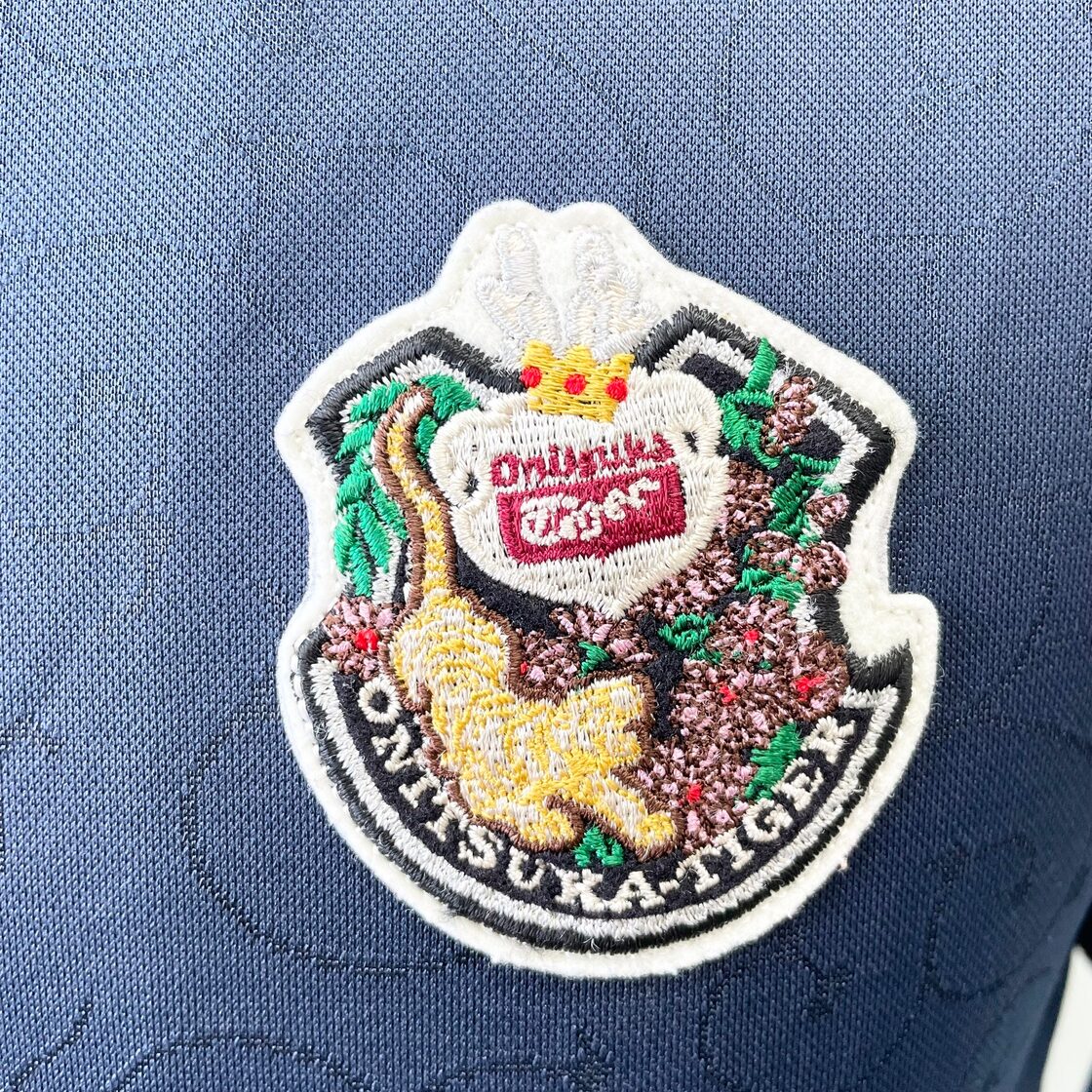 レア】オニツカタイガー トラックジャケット 刺繡ロゴ 唐草模様 