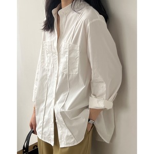 stand collar chest pocket shirts N20296