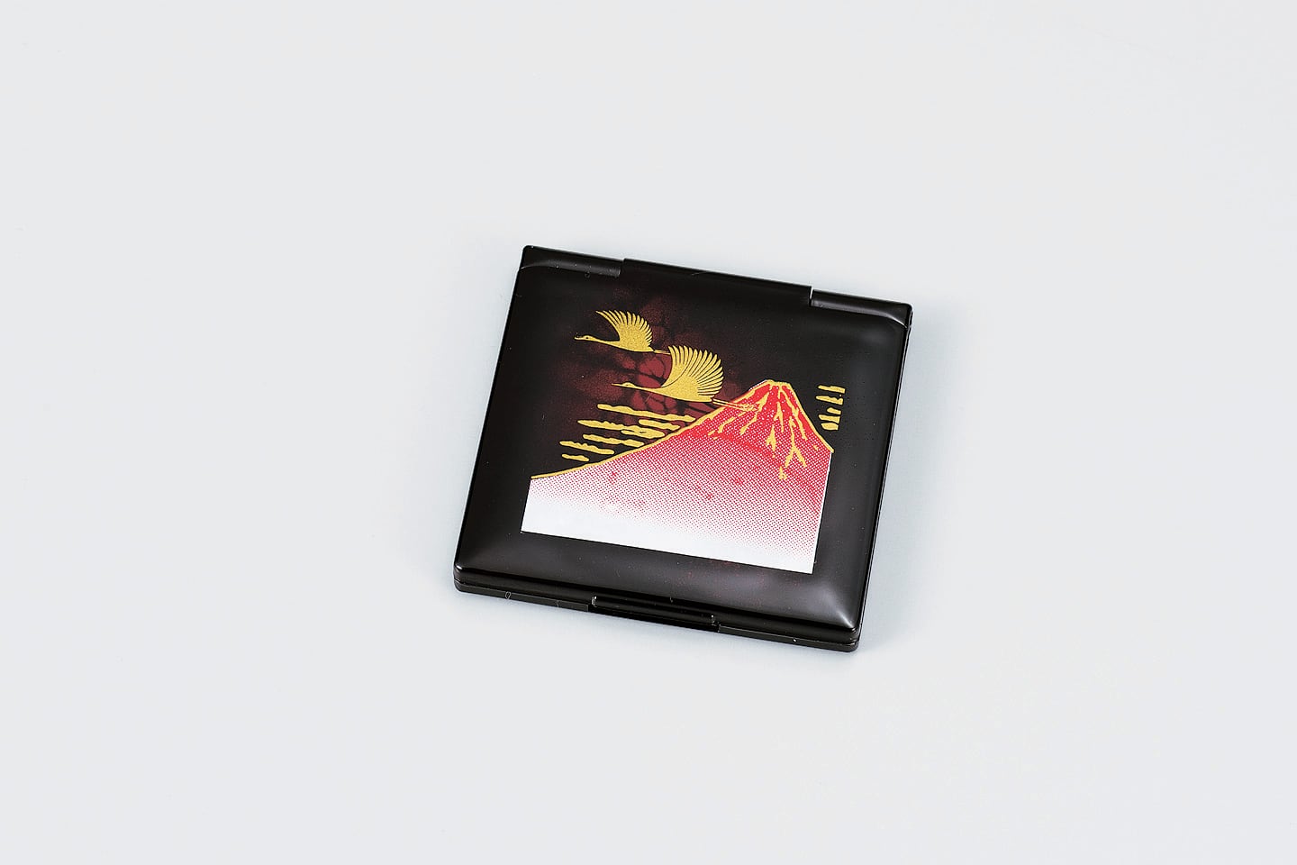 37-0201 角コンパクトミラー べっ甲 武蔵野 Compact Mirror w