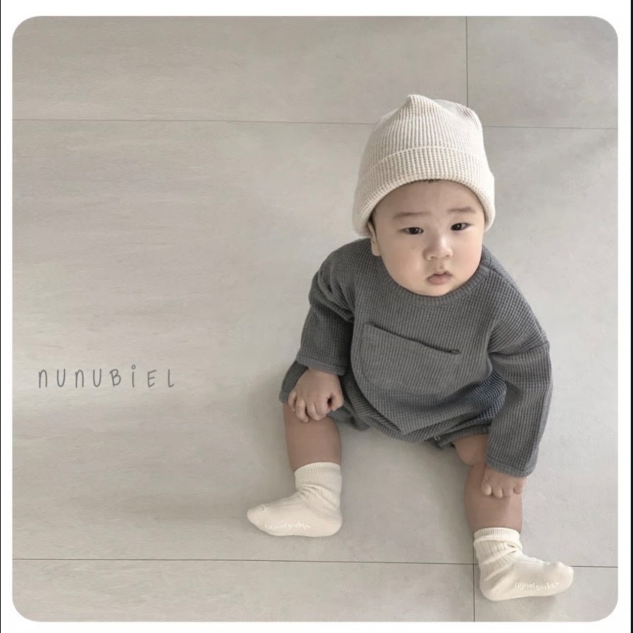 【nunubiel】ベベ クロッフルスーツ／オートミール（70~90cm） - 4