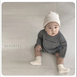 【nunubiel】ベベ クロッフルスーツ／オートミール（70~90cm）