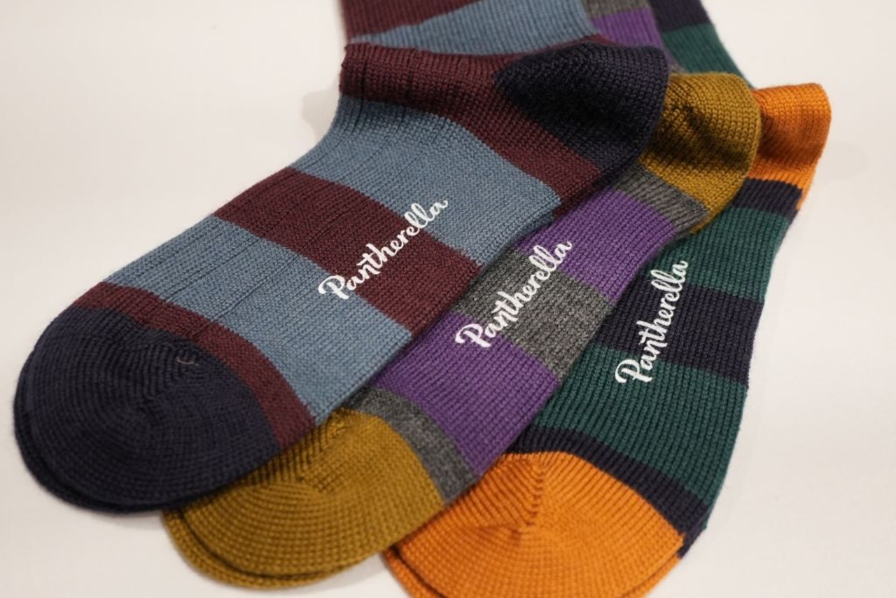 【Pantherella】 Fairford (598101) / Navy / Boader Wool Socks