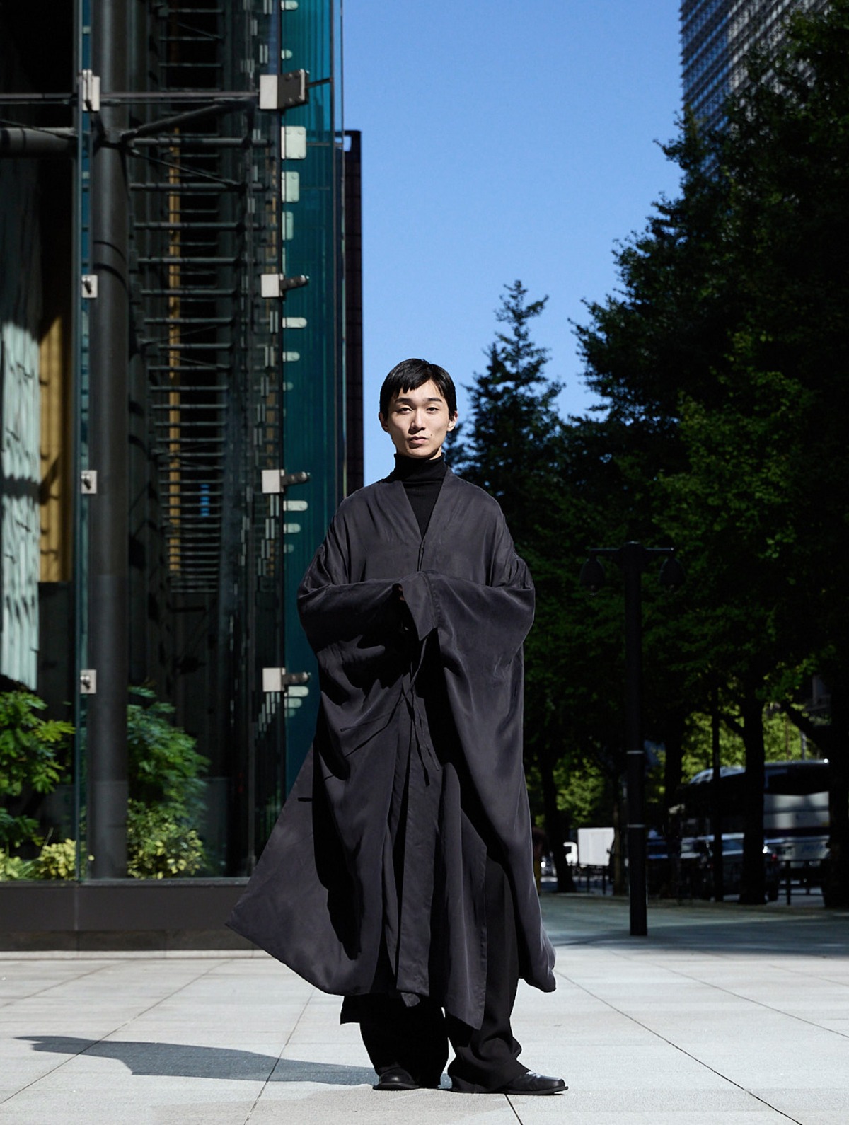 HAORI fibril cupro coat - Long Kimono sleeve | SUOU｜official 