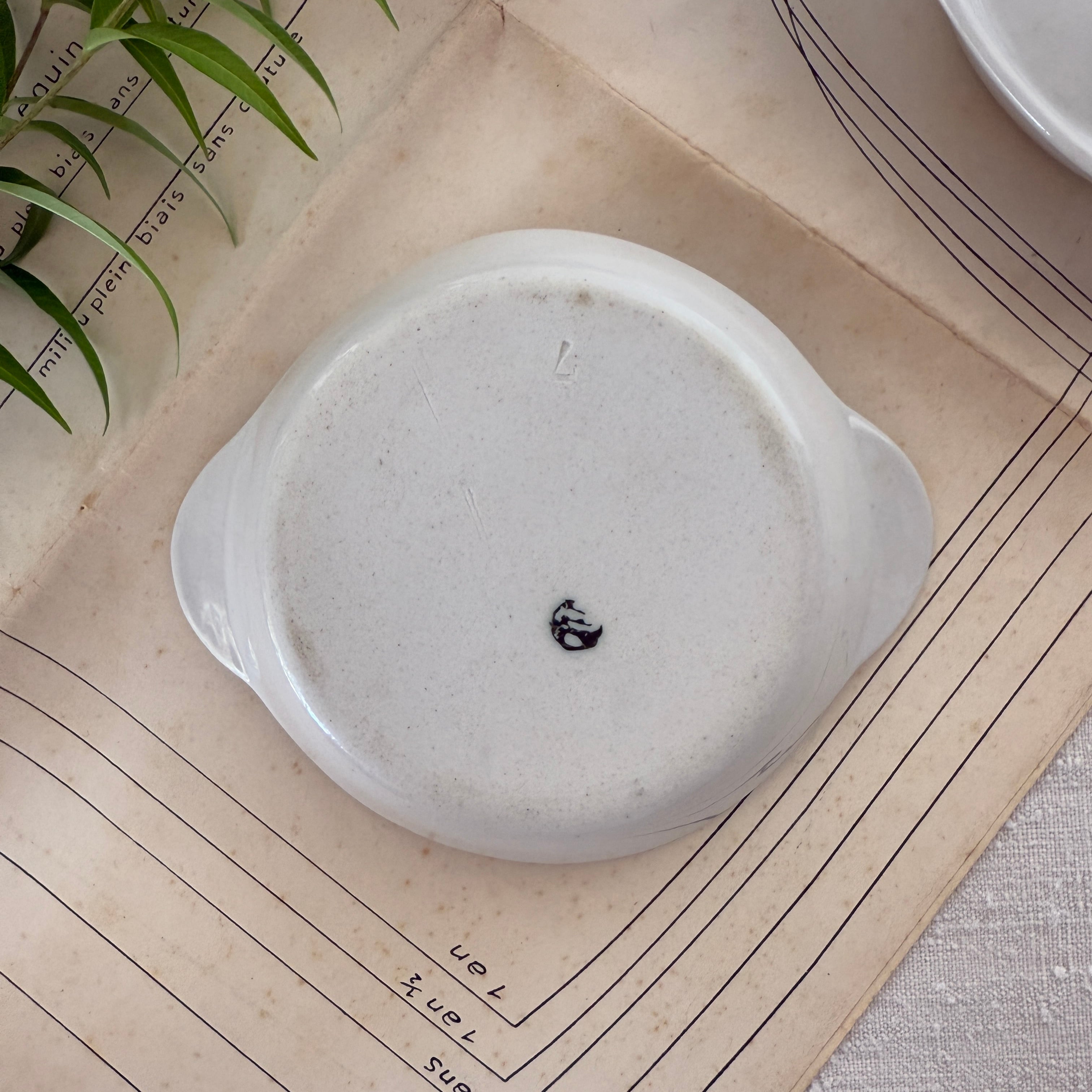French Porcelaine c.1900-1940/フランス製 白磁のブリュレ皿 1900