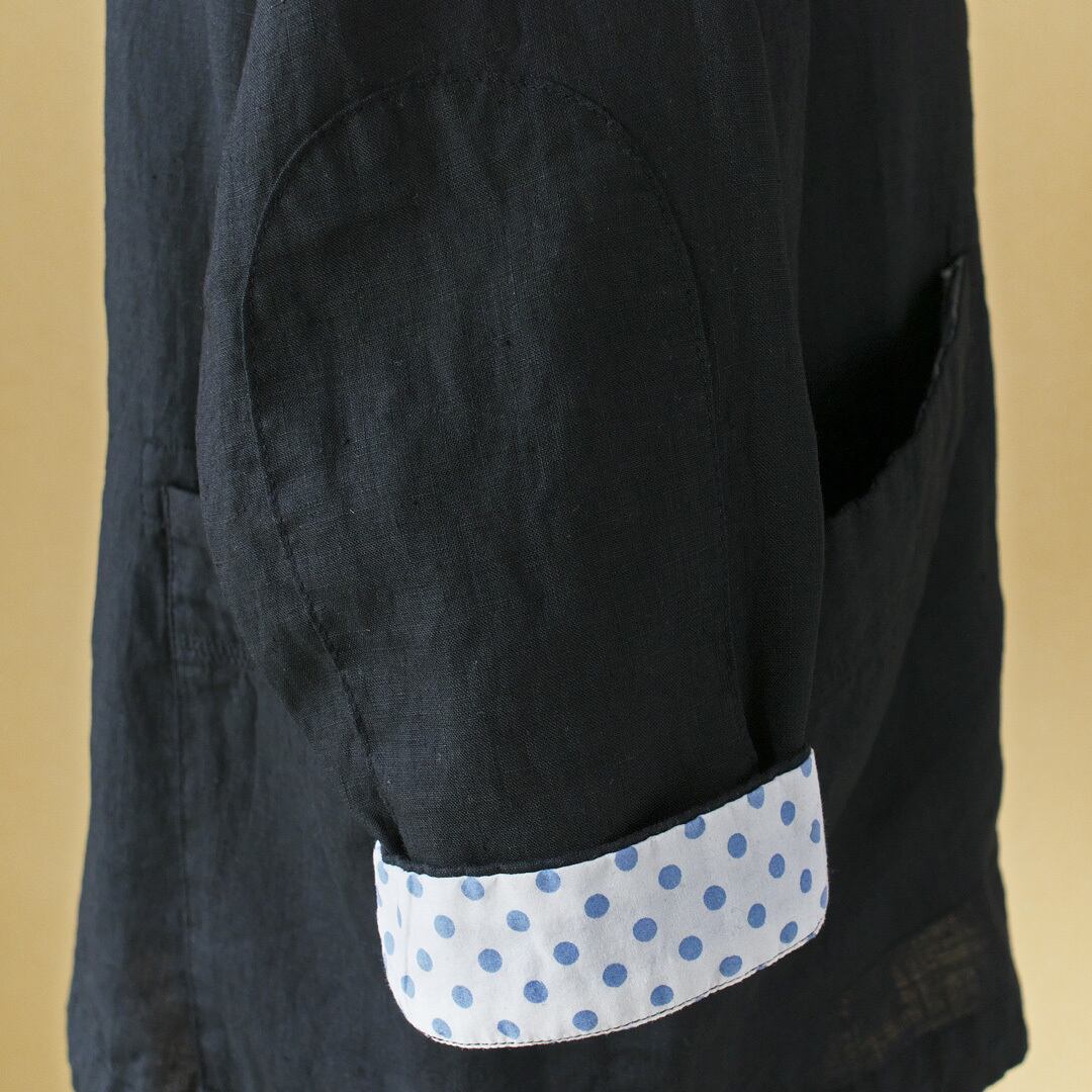 快晴堂 カイセイドウ スプリングリネン斜めポケットTシャツ・ブラック