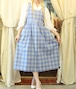 FRENCH VINTAGE CHECK PATTERNED NO SLEEVE ONE PIECE/フランス古着チェック柄ノースリーブワンピース