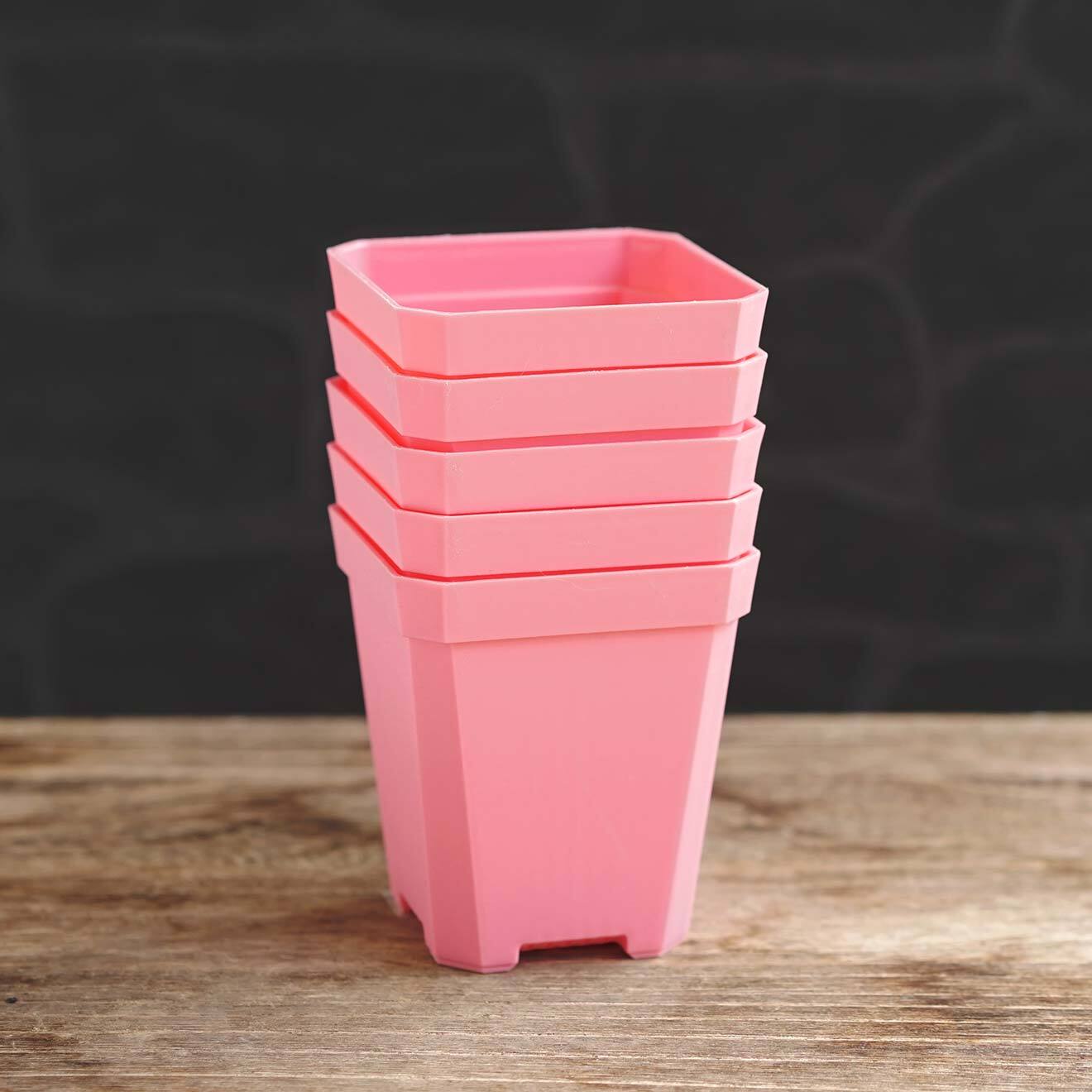 Solid Square Pot  7cm ピンク 10個セット