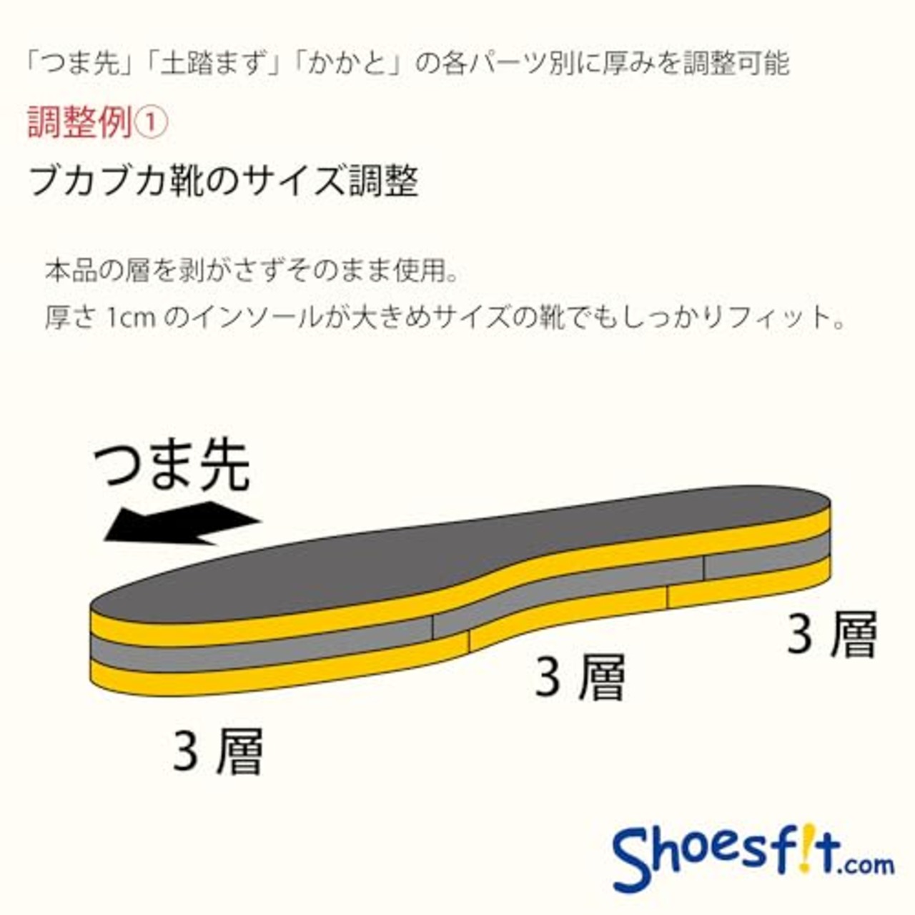 Shoesfit.com(シューズフィットドットコム) 極厚インソール 男女兼用 1足入 L(25~27.5cm)