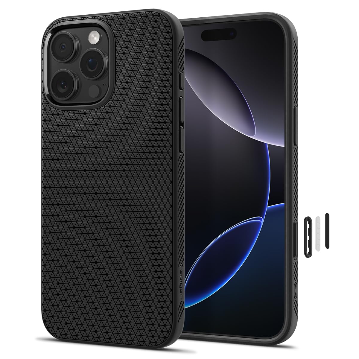 【カメラコントロールカバー付き】Spigen iPhone 16 Pro ケース MagSafe対応 米軍MIL規格 ボタン保護 ストラップホール バンパー 耐衝撃 リキッド・エアT・マグフィット ACS09116 (マット・ブラック)