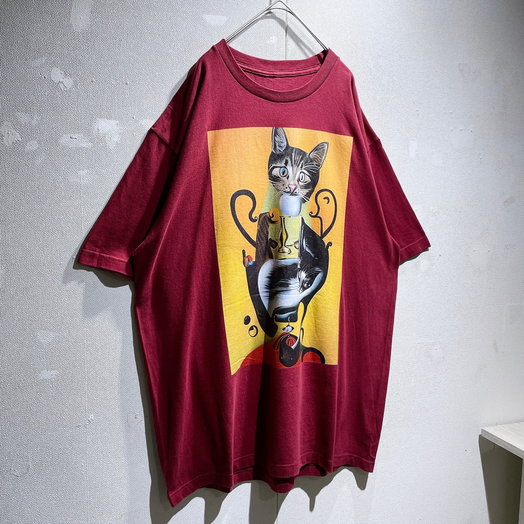 Modern Cat trompe l’oeil art printed ss Tee