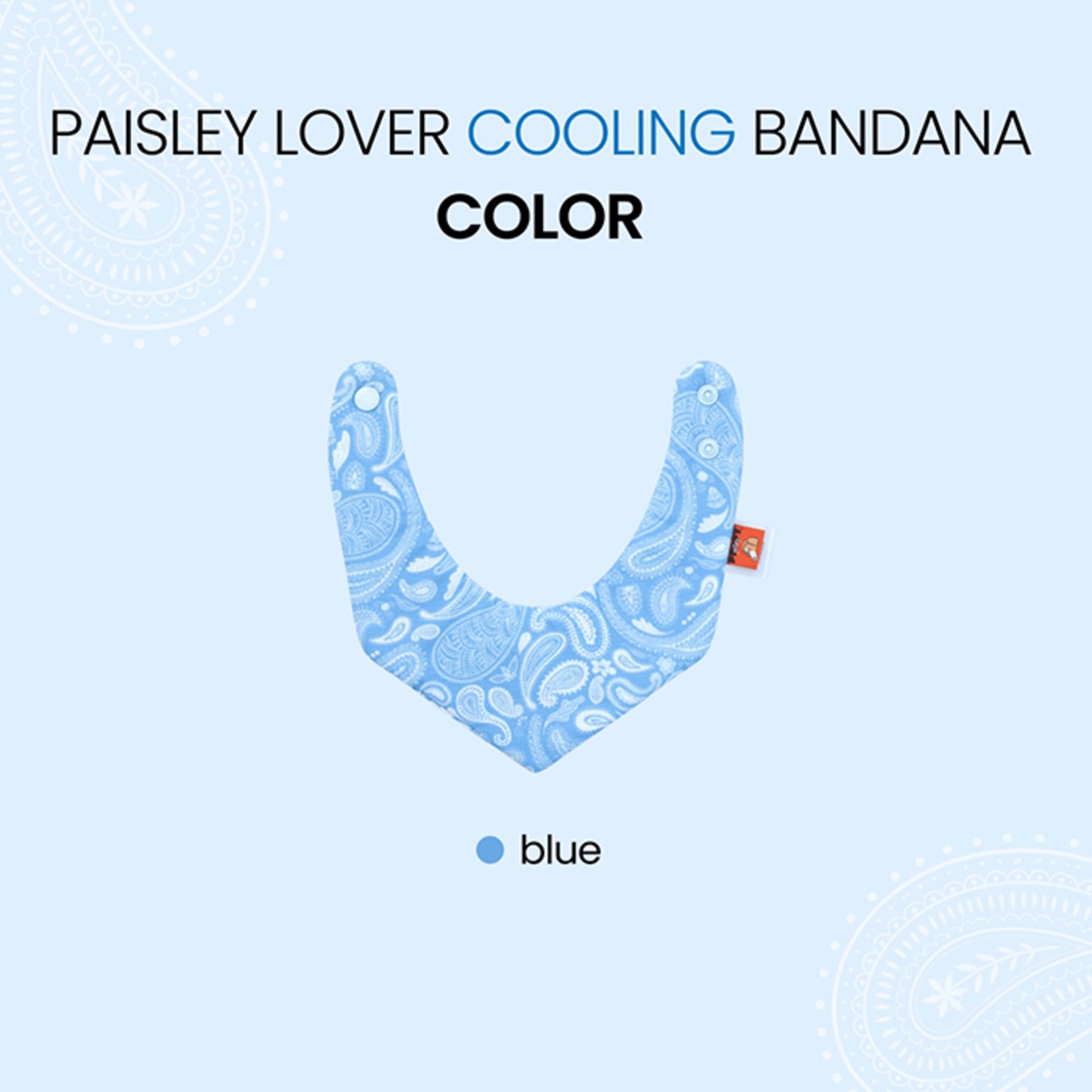【puppygallery公式】Paisley Lover cooling bandana blue Ｓ-2XL