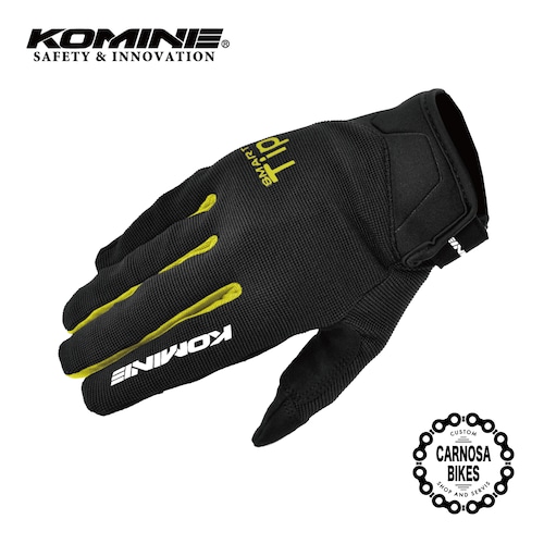 【KOMINE】GK-168 Ride M-Gloves-ALESIA [ライドメッシュグローブ-アレシア] Black/Yellow