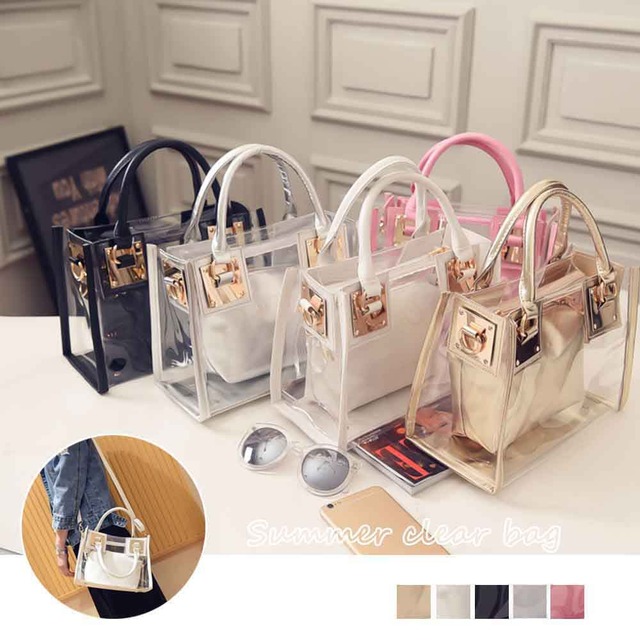 クリアバッグ レディース ショルダーバッグ プールバッグ 透明 トートバッグ
