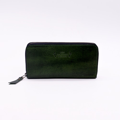 Round zip wallet BL green