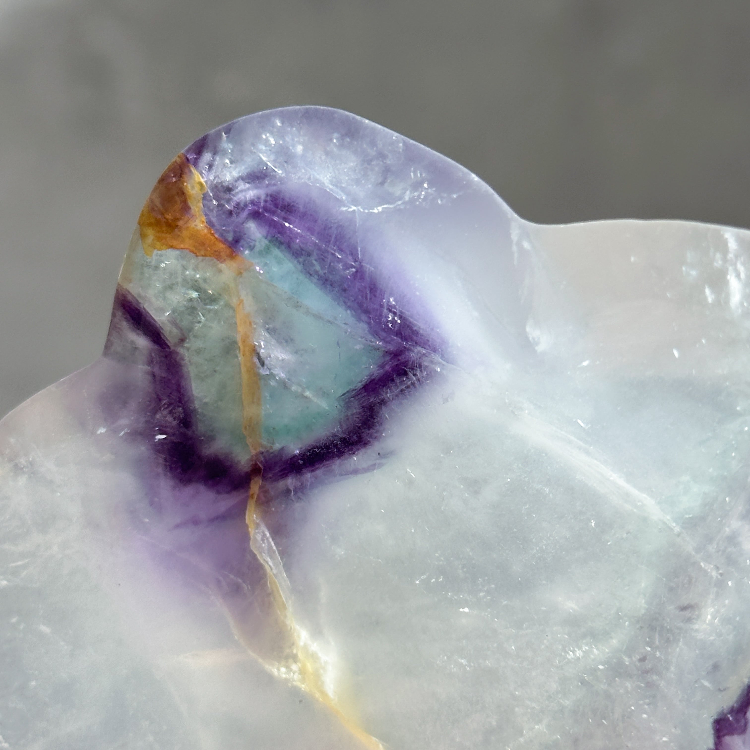 レインボーフローライト花型のうつわ03◇ RainbowFluorite ◇天然石