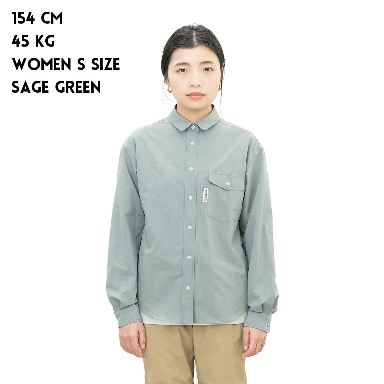Basic Long Sleeve Shirt SAGE GREEN WOMEN RIDGE MOUNTAIN GEAR 