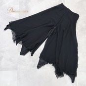 社交ダンス 衣装 ズボン チャコット Chacott 黒 ボトムス パンツ 日本製 シンプル 無地 レッスン 練習 透け感 オールブラック 上品 ダンス衣装