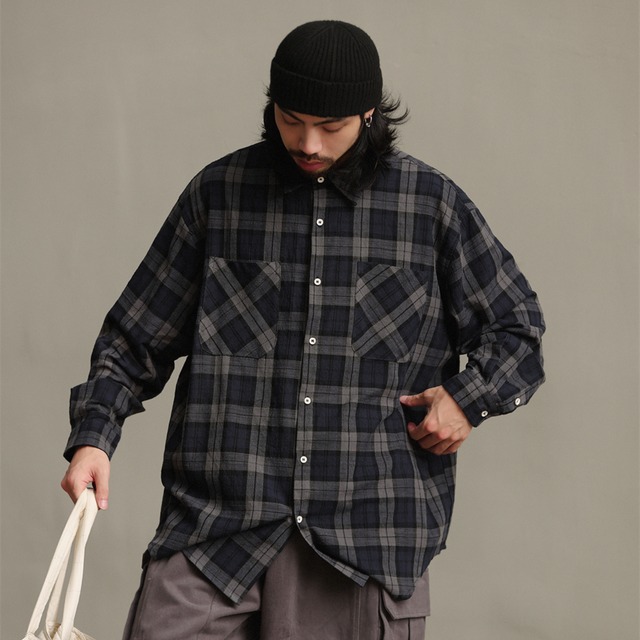 ヘビーネル チェックオーバーシャツ  A1876