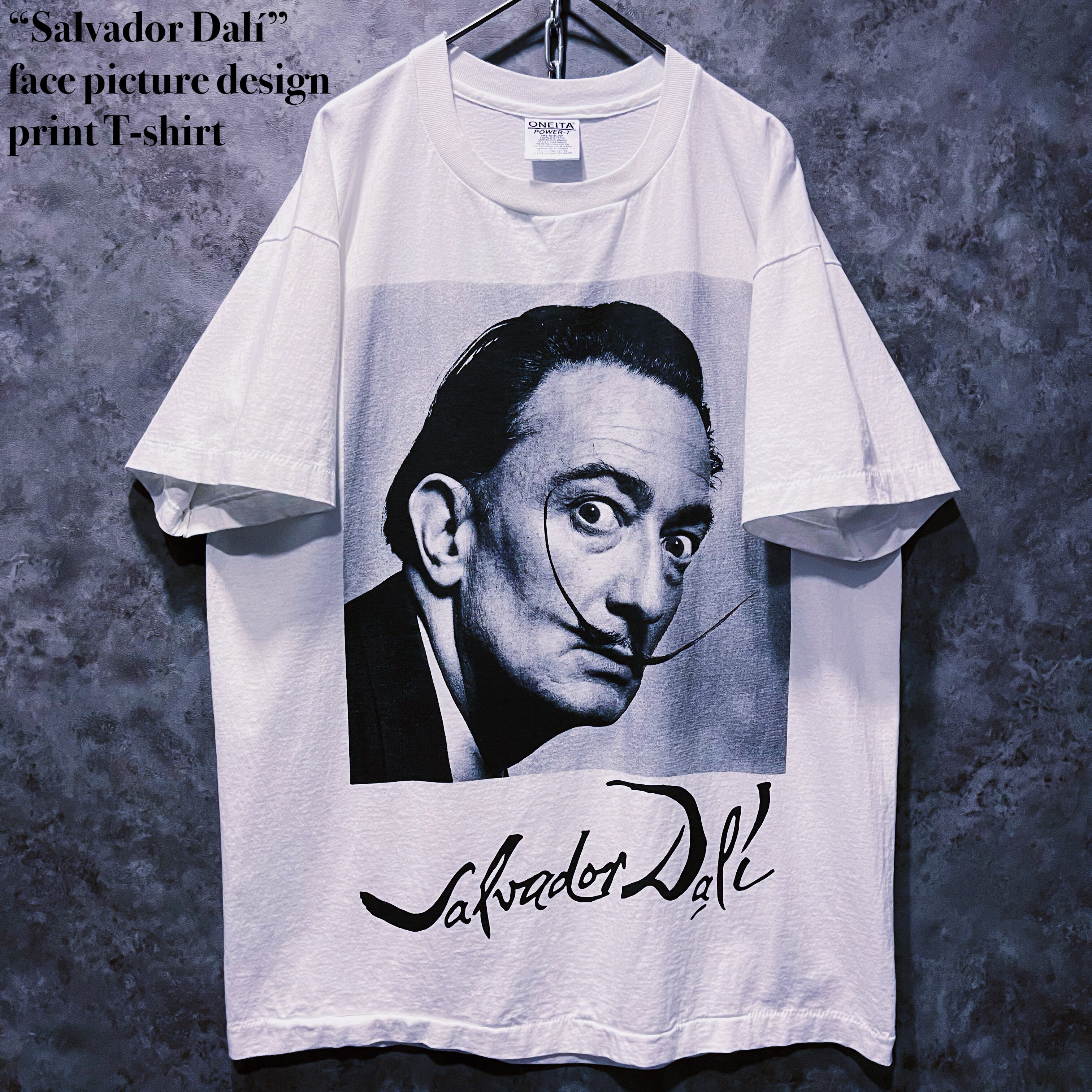 【doppio】“Salvador Dalí” face picture design print T-shirt