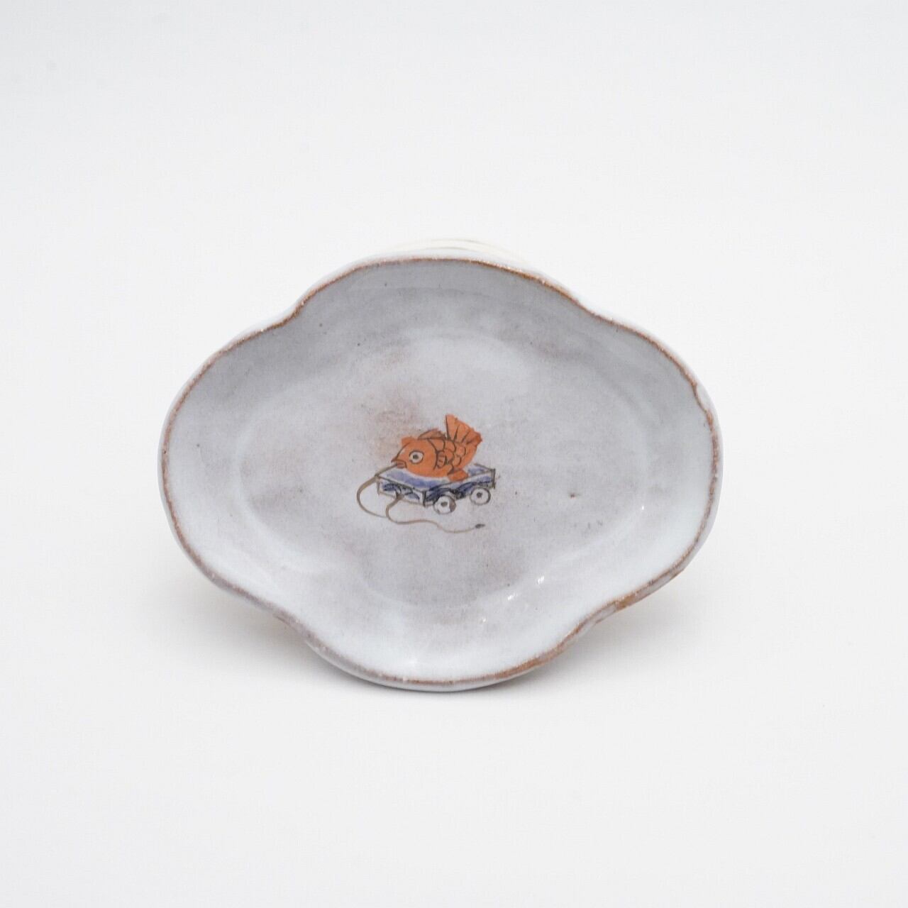 【陶彩工房Canoe】「鯛」木瓜型豆皿 34-G