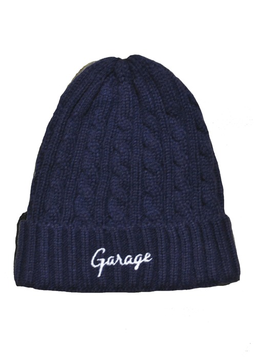 CABLE KNIT CAP Navy