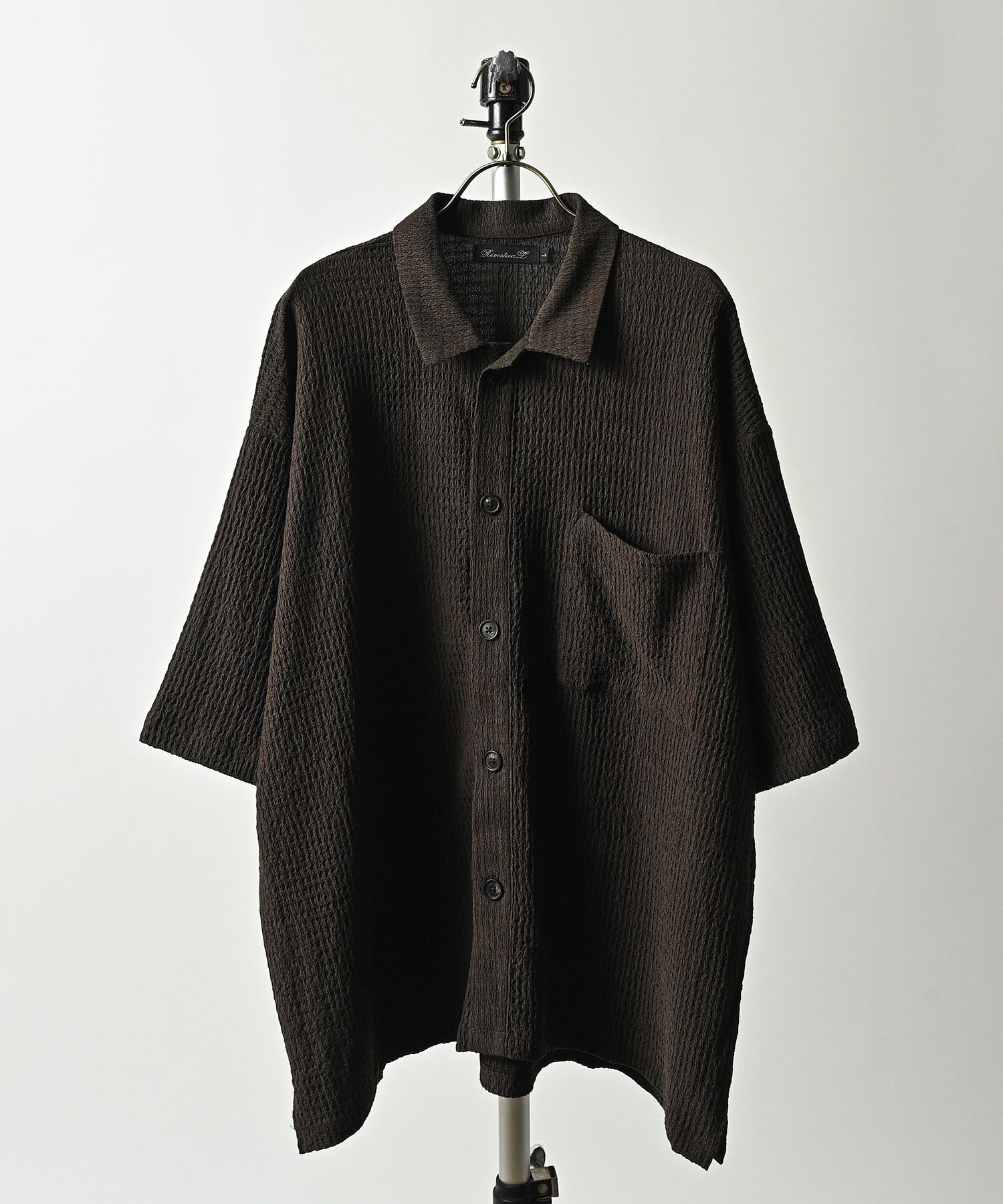 Revertical Willow loose silhouette short sleeve shirt (ASH/BRN) RV9135