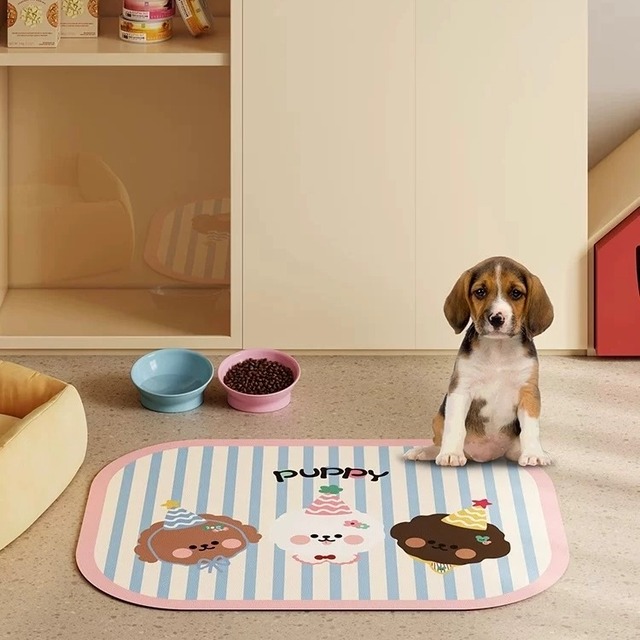 Food Mat stripe triple poodle