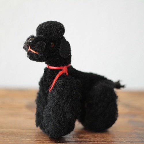 [176]アンティークシュタイフ　 黒のプードル 10cm Poodle Snobby スノービー