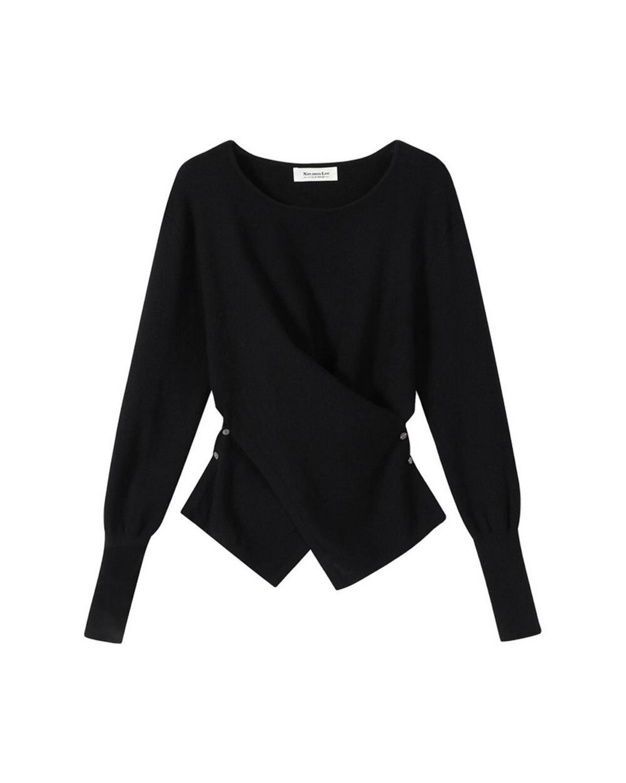 クロスボタンスリムニットセーター 3color A0533 - 5