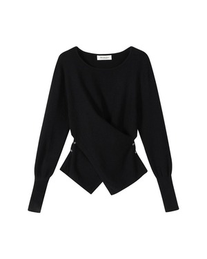 クロスボタンスリムニットセーター 3color A0533