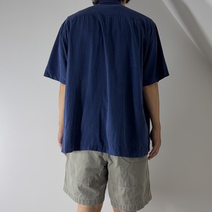 Tommy Bahama Silk open-collar shirt blue [XL] 古着