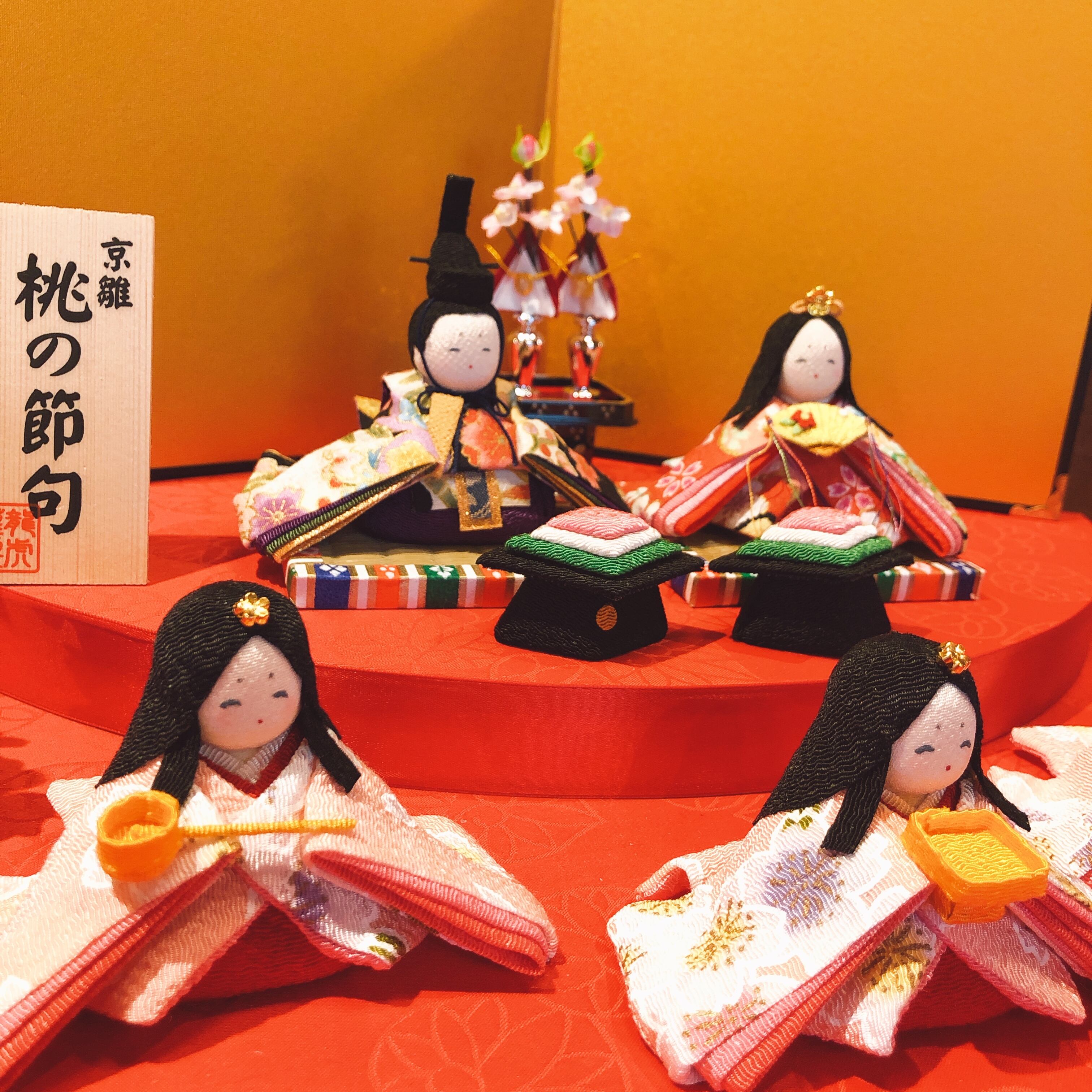 ちりめん ほほえみ 扇5人揃い雛 | Gellery Shop 芭蕉
