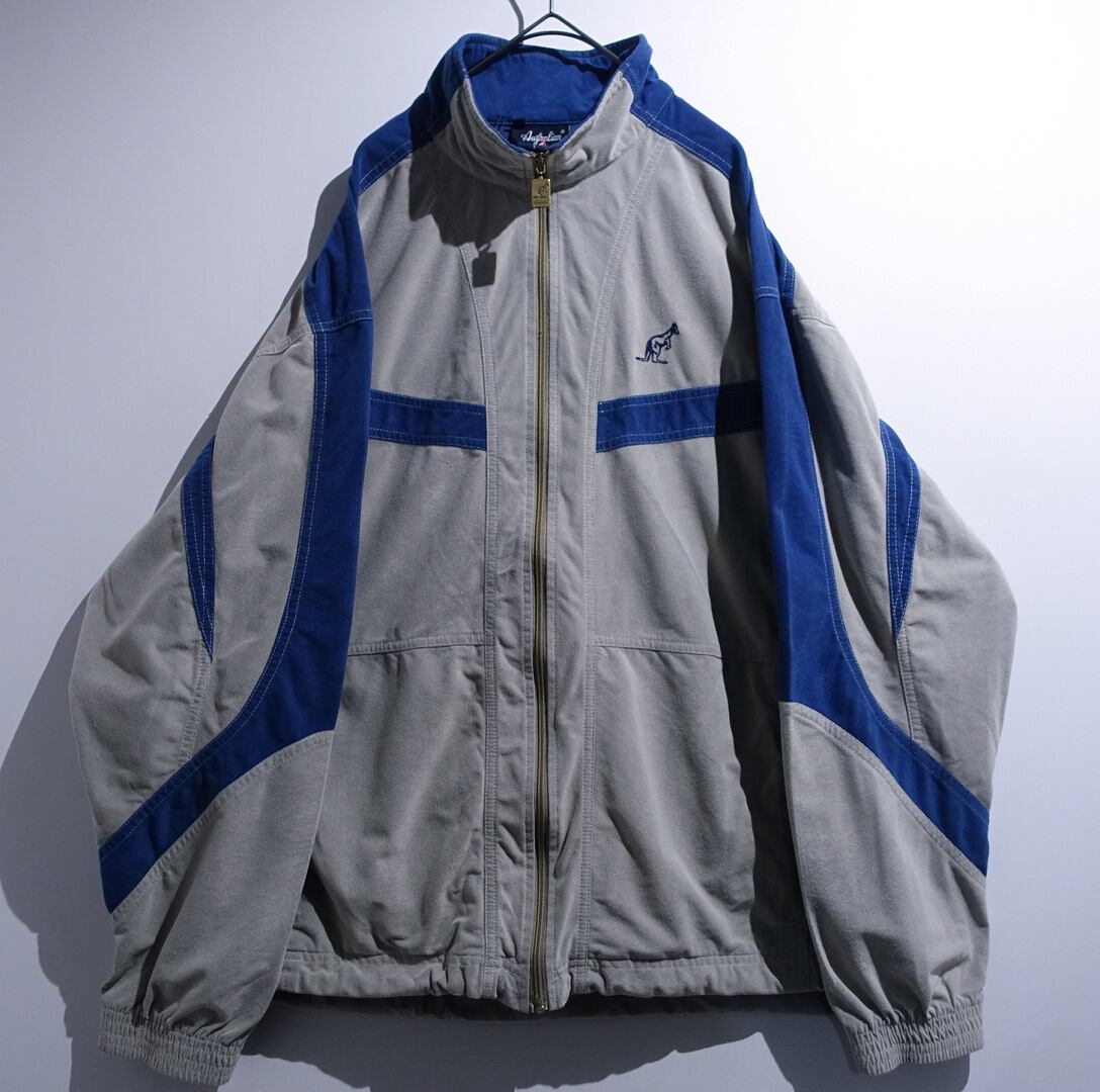  EURO Kangaroo Embroidery & Switching Design Zip Blouson